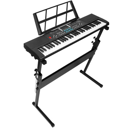 1P 61 Keys Digital Music Electronic Keyboard Electric Musical Piano Instrument Kids Learning Keyboard With Stand Microphone For Beginners