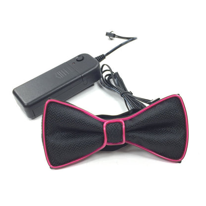 Battery Powered LED Light Up EL Mens Bow Tie Necktie for Halloween Wedding Party DC3V