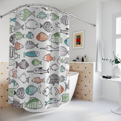 Fish Print Shower Curtain