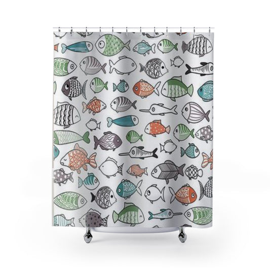 Fish Print Shower Curtain