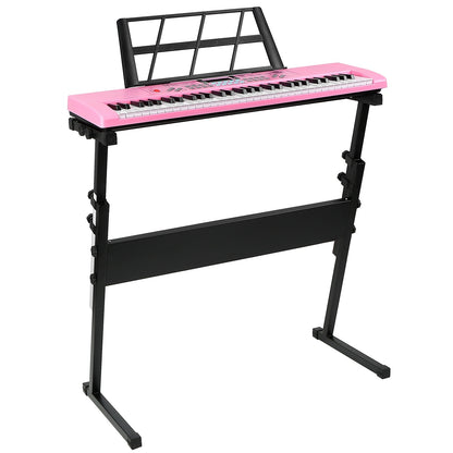1P 61 Keys Digital Music Electronic Keyboard Electric Musical Piano Instrument Kids Learning Keyboard With Stand Microphone For Beginners
