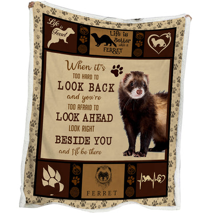 1 Pc Of High Weight Soft And Warm Minimalist Ferret Paw Print Pet Themed Lamb Wool Blanket, Versatile Sofa, Good Companion, Office Nap Blanket, Also Suitable For Camping