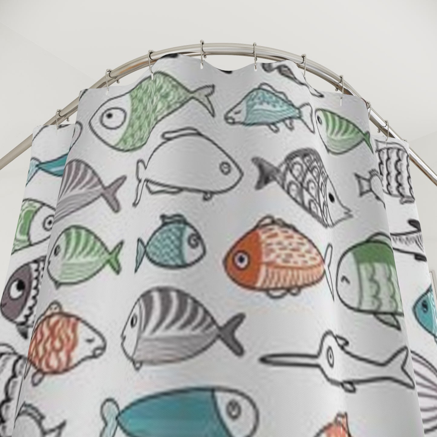 Fish Print Shower Curtain