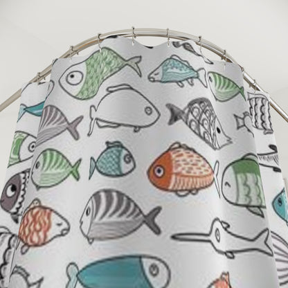 Fish Print Shower Curtain