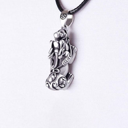 925 Sterling Silver Men's Pixiu Pendant Retro Style