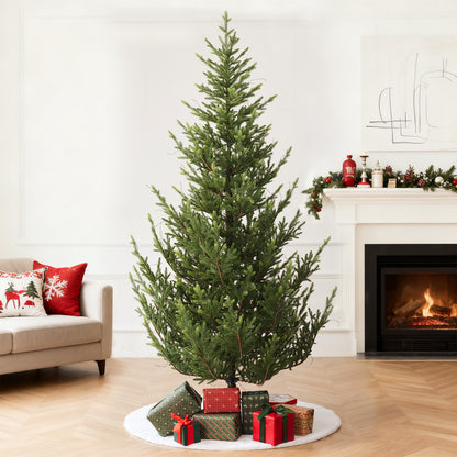 Aspen Slim Fir 7.5ft Christmas Tree Pre-Lit Artificial With 4,570 Branch Tips & 1,555 Low-Voltage Warm LED Lights, Foldable Stand & Realistic Flame-Resistant Branches