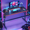 42-Inch Gaming Desk with LED Lighting and Monitor Stand in Red for PC and Office Use