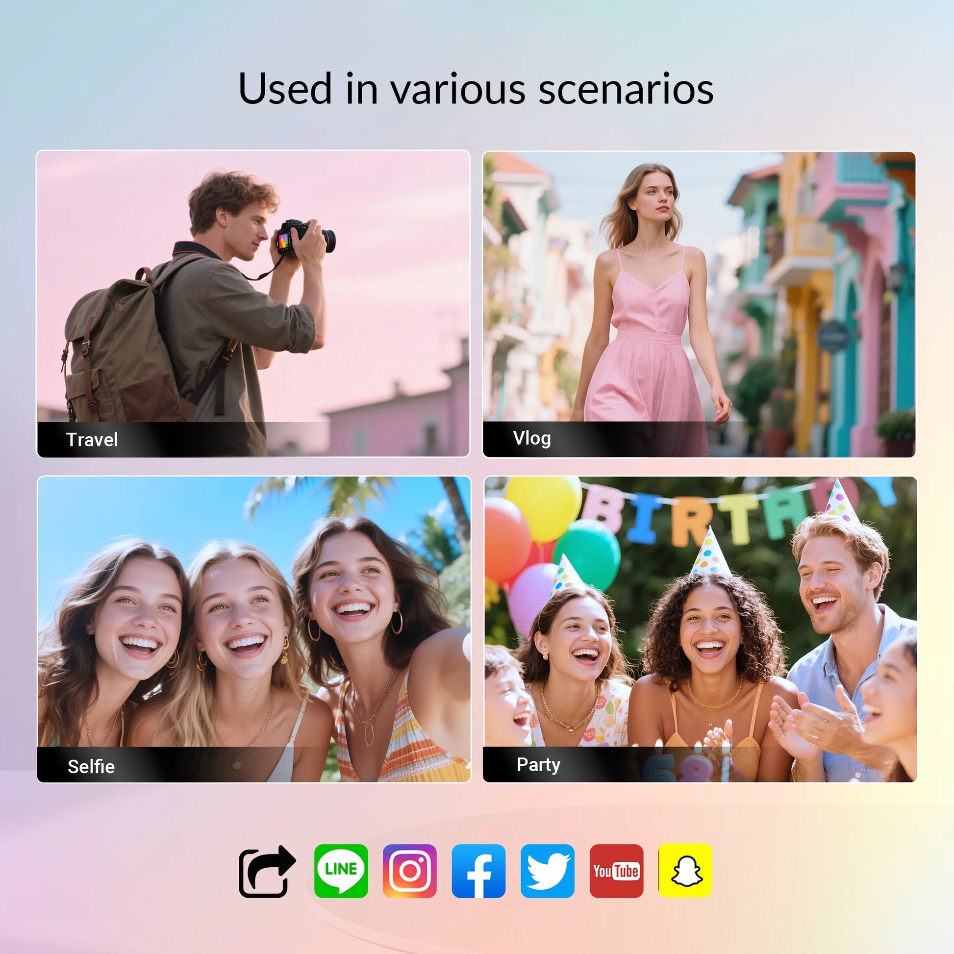 4K 64MP Digital Camera with 16X Zoom and 32GB SD Card - Black