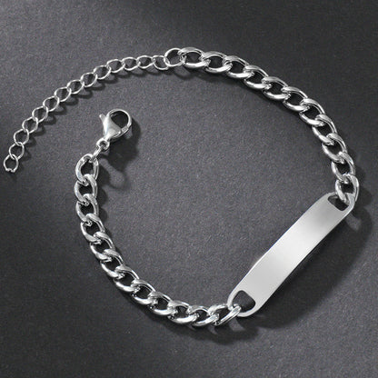 Custom Laser Engraved Bracelets Personalized Bracelet Engravable Stainless Steel Jewelry Gifts