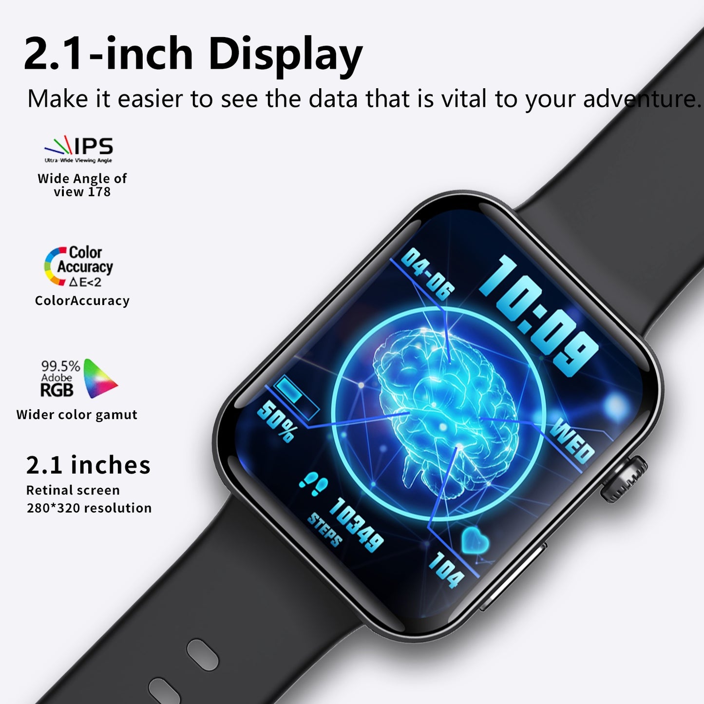 2025 Smart Watch Health Tracker 2.1in Fitness Tracker
